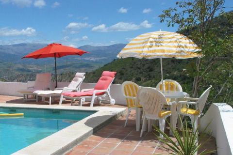 Het heerlijke zwembad bij Casa Feliz met een super uitzicht!!